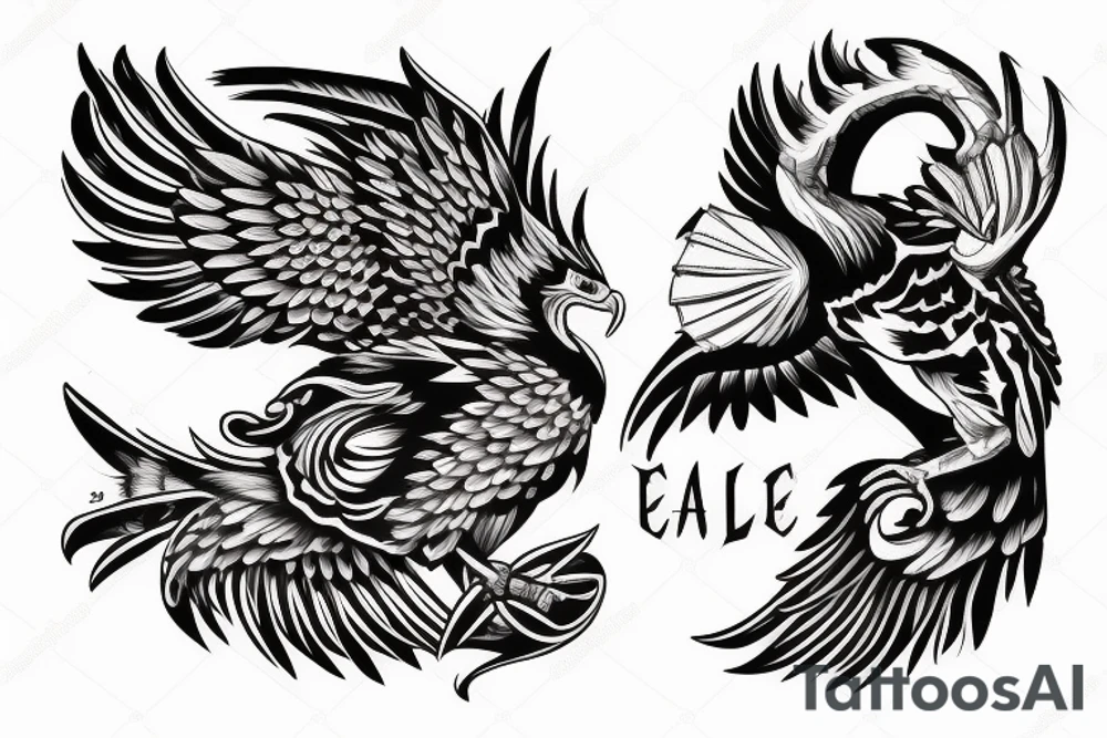 Big eagle claw tattoo idea