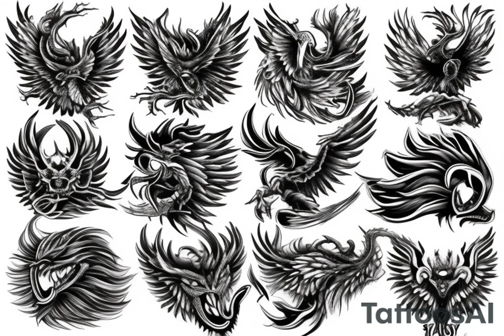 Eagle dragon eye tattoo idea