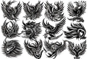 Eagle dragon eye tattoo idea
