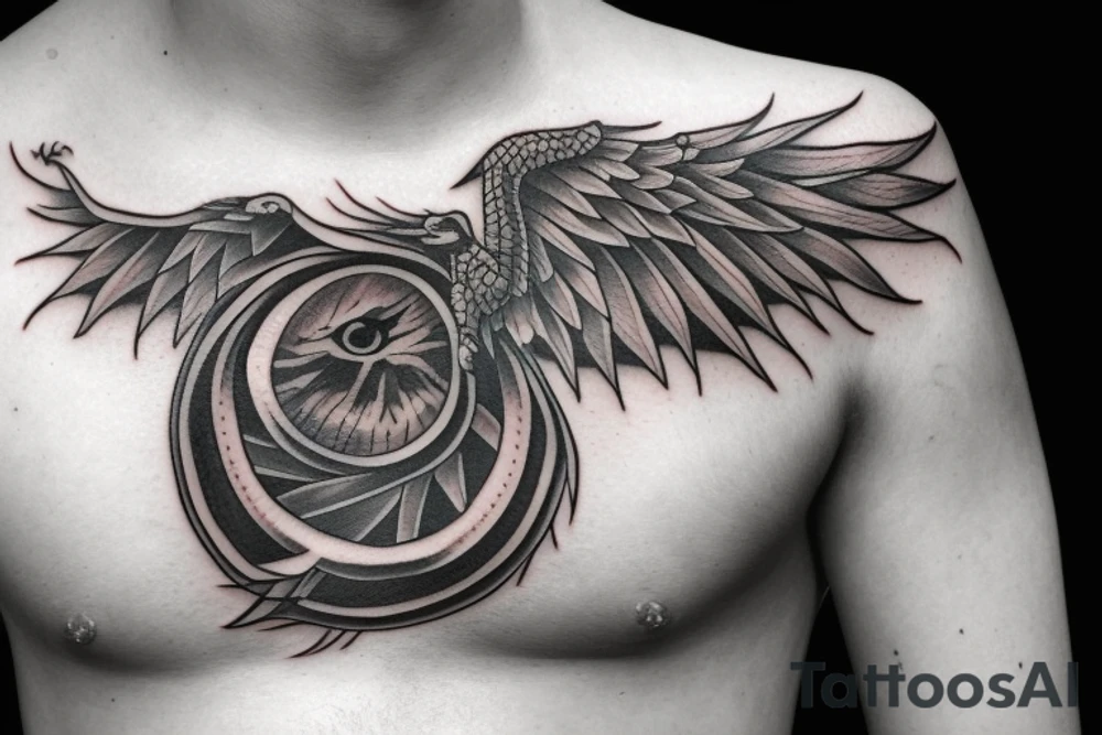 Eagle dragon eye tattoo idea