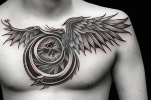Eagle dragon eye tattoo idea