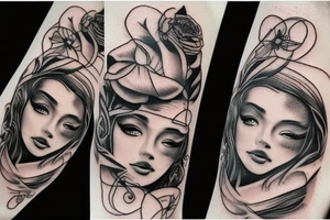 Women eye tattoo idea