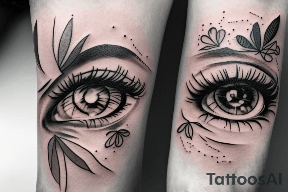 Women eye tattoo idea