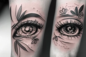 Women eye tattoo idea