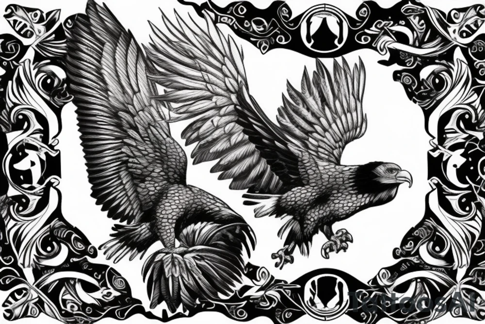 Women eye eagle tattoo idea