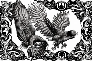 Women eye eagle tattoo idea