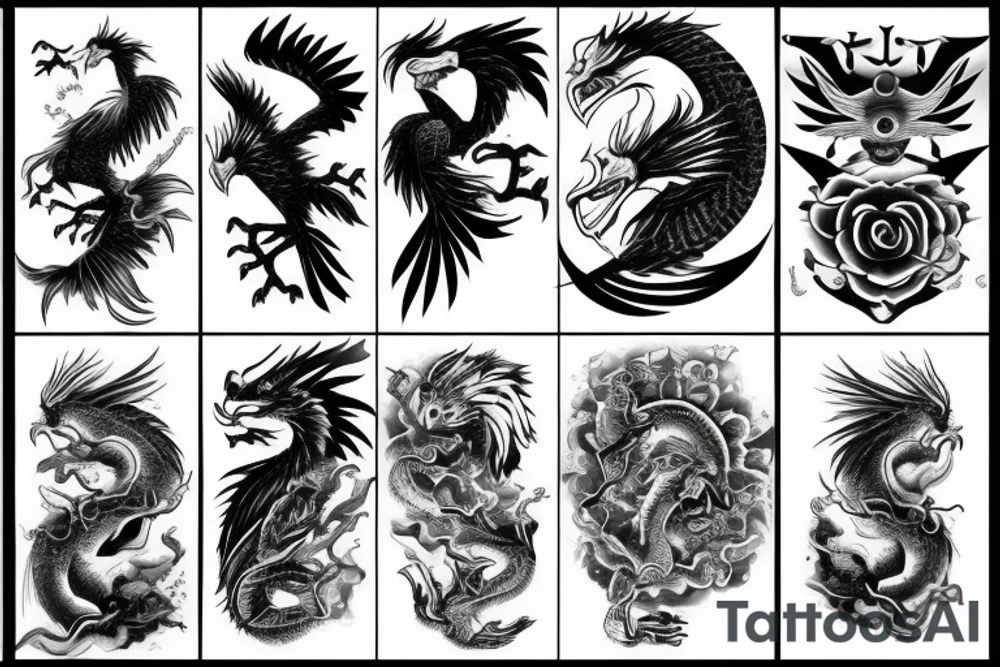 Women eye eagle dragon tattoo idea