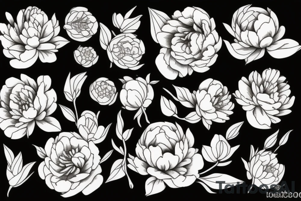 Peony’s and lillis tattoo idea