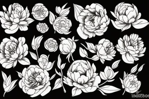 Peony’s and lillis tattoo idea