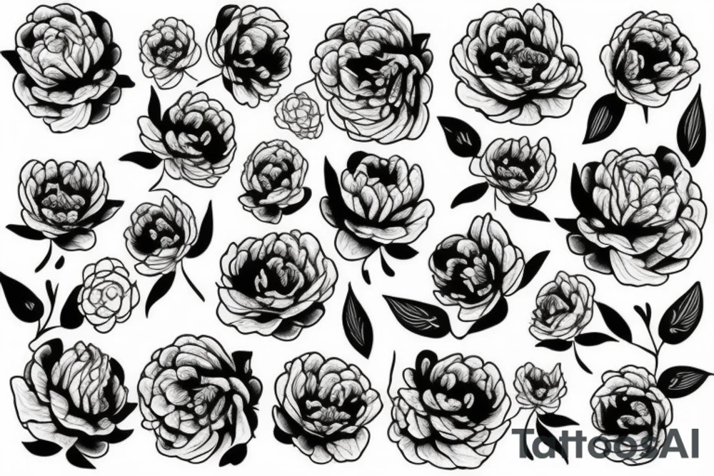 Peony’s and lillis tattoo idea