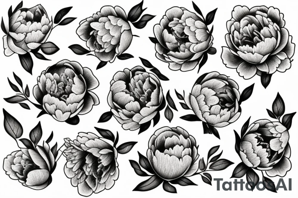 Peony’s and lillis tattoo idea