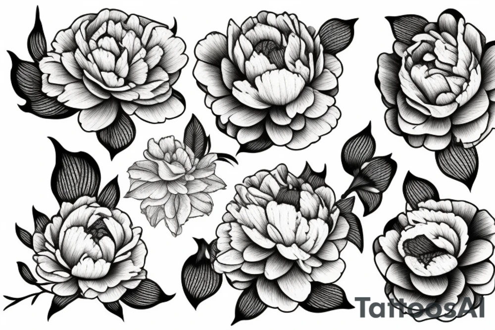 Peony’s and lillis tattoo idea