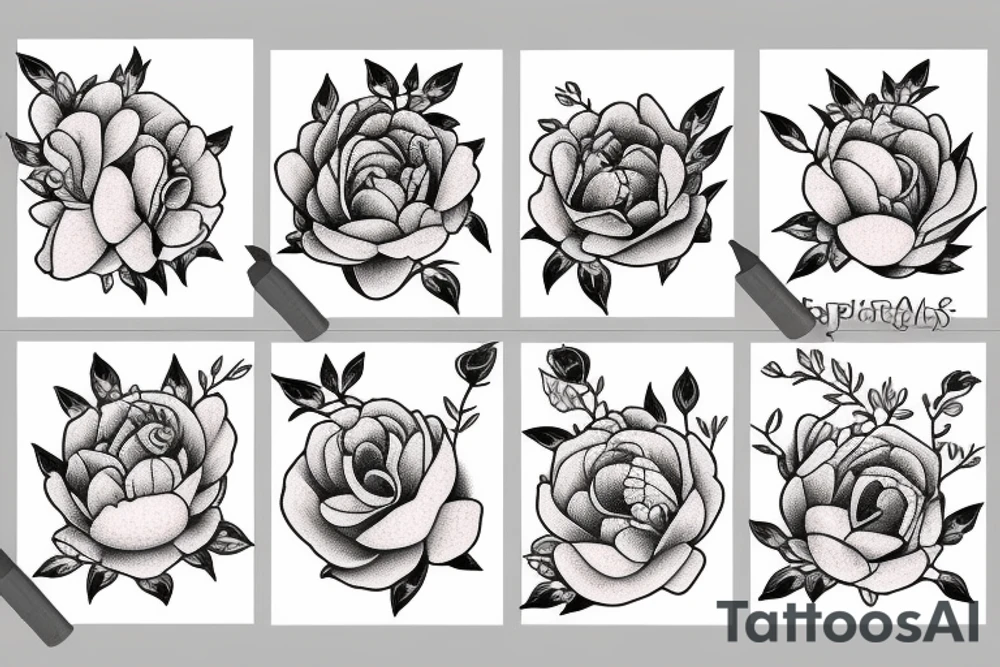 Peony’s and lillis and roses tattoo idea