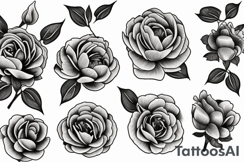 Peony’s and lillis and roses tattoo idea