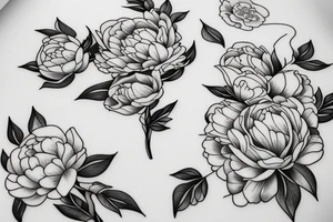 Peony’s with lillis with roses tattoo idea
