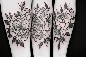 Peony’s with lillis with roses tattoo idea