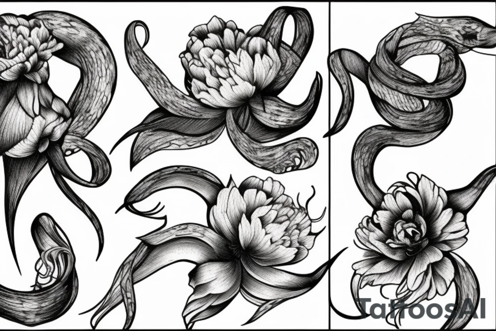 Peony’s and squid tattoo idea