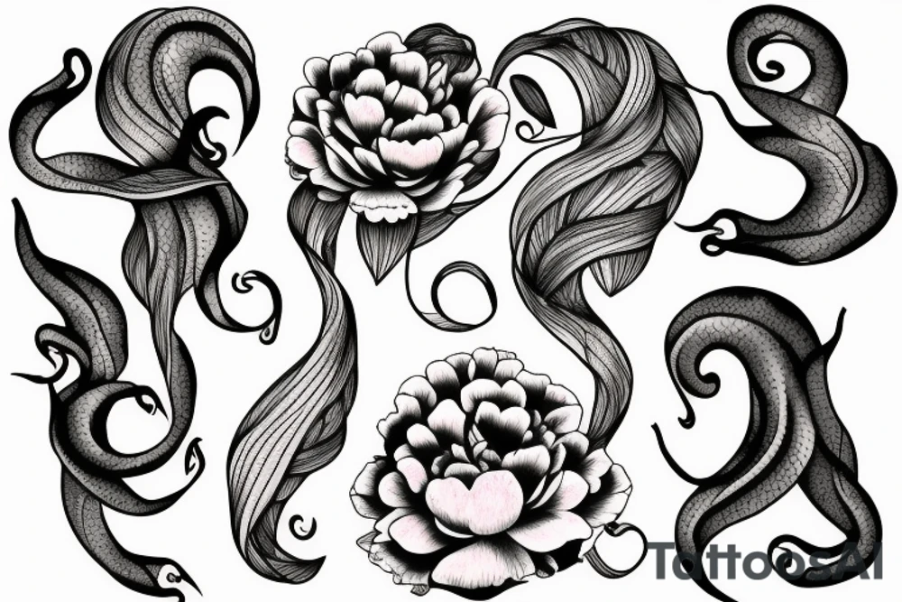 Peony’s and squid tattoo idea