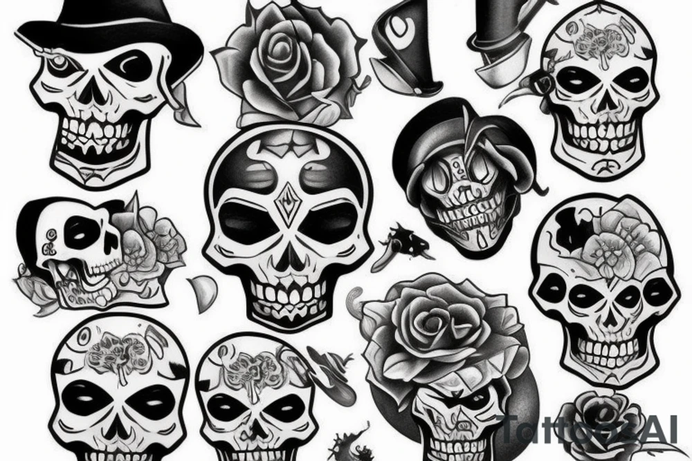 Gangster skeleton tattoo idea