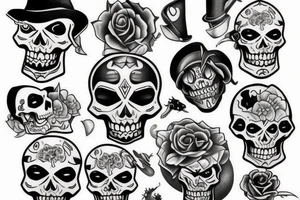 Gangster skeleton tattoo idea