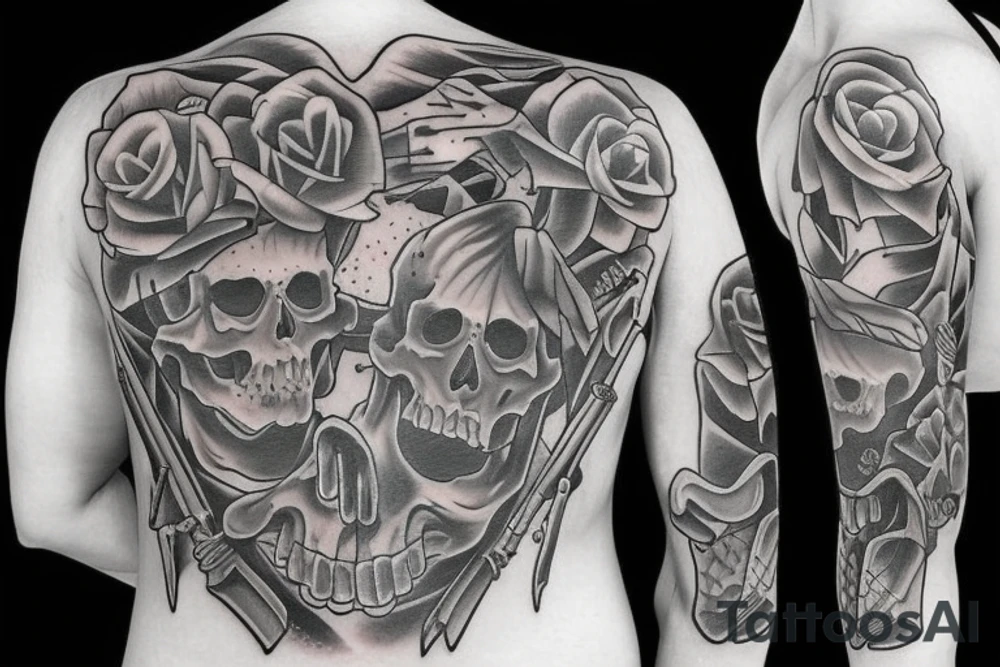 Gangster skeleton tattoo idea