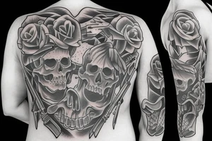 Gangster skeleton tattoo idea
