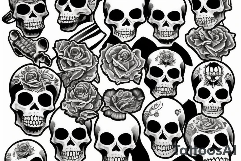 Gangster skeleton tattoo idea