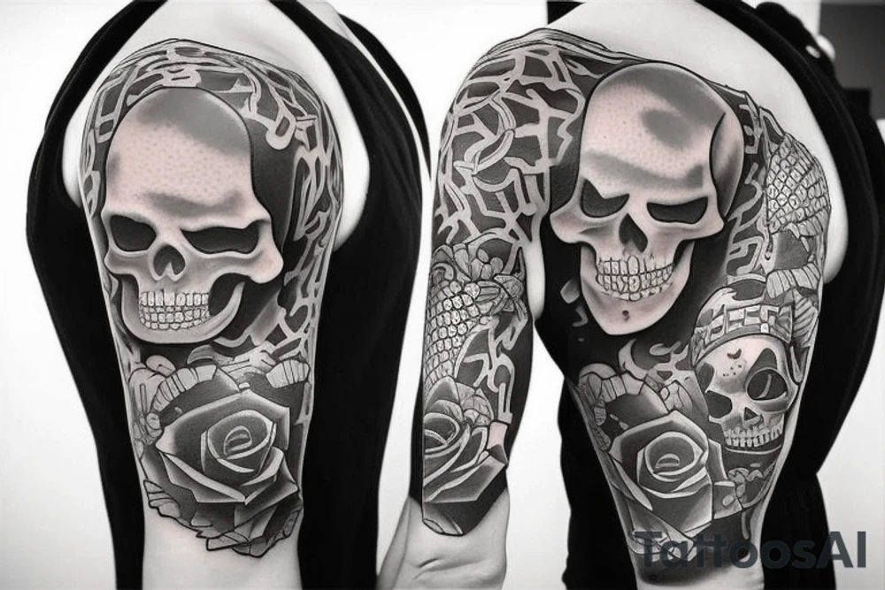 Gangster skeleton tattoo idea