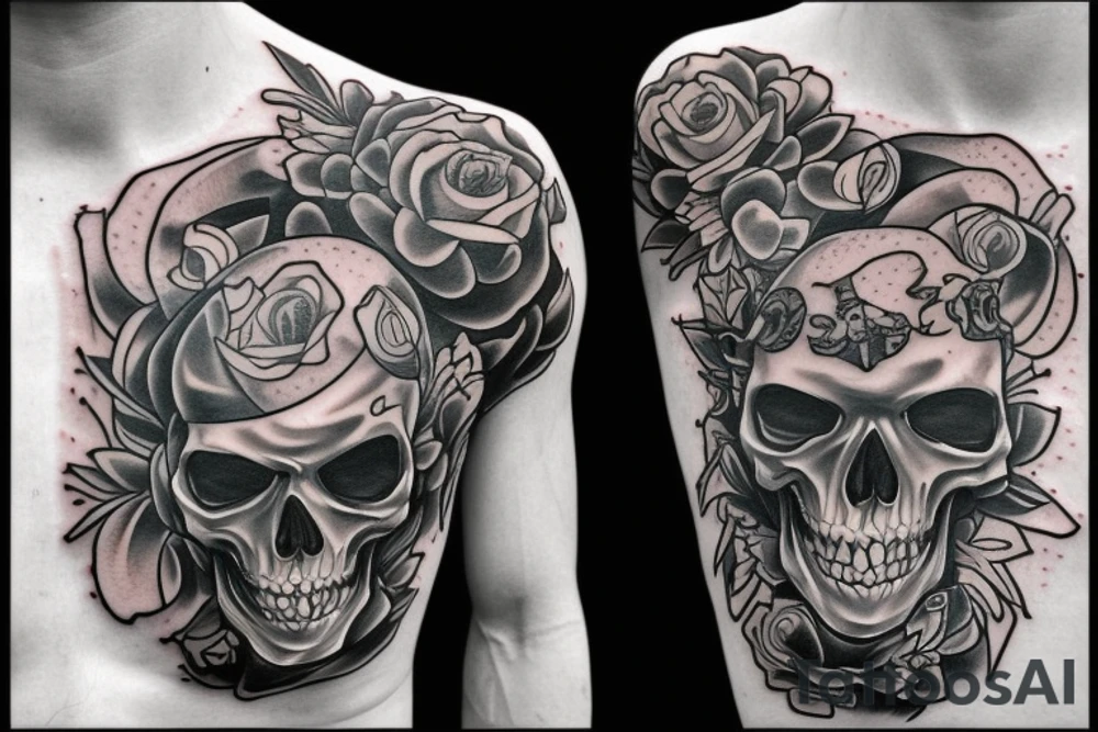 Gangster skeleton tattoo idea