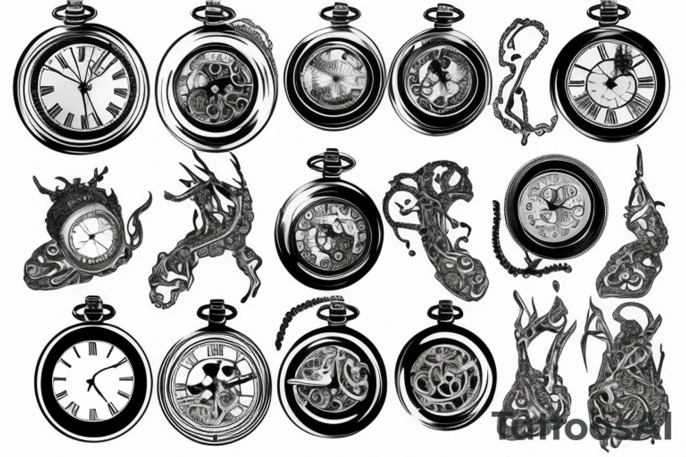 Pocket watch tattoo idea