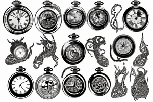 Pocket watch tattoo idea