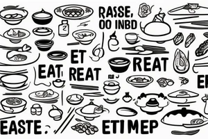 asian resturant. to represent the job as the food runner and has to include the quote: eat, sleep, chi, repeat. tattoo idea