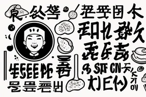 asian resturant. to represent the job as the food runner and has to include the quote: eat, sleep, chi, repeat. the quote is in english tattoo idea