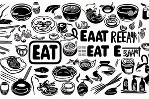 pan asian resturant. to represent the job as the food runner and has to include the quote: eat, sleep, chi, repeat. the quote is in english tattoo idea