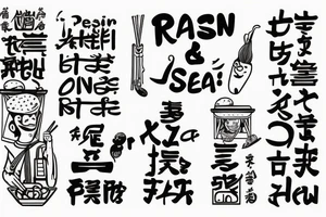pan asian street food resturant. to represent the job as the food runner and has to include the quote: eat, sleep, chi, repeat. the quote is in english tattoo idea