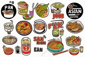 pan asian street food resturant. to represent the job as the food runner. must include the quote: eat, sleep, chi, repeat. tattoo idea