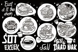 must include the quote: eat, sleep, chi, repeat. pan asian street food resturant. to represent the job as the food runner. tattoo idea