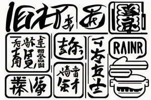 must include the quote: eat, sleep, chi, repeat. pan asian street food resturant. to represent the job as the food runner. tattoo idea