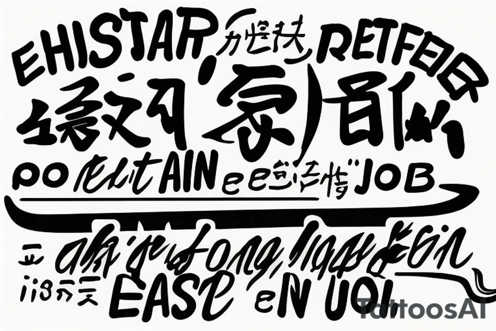 must include the quote: eat, sleep, chi, repeat. pan asian street food resturant. to represent the job as the food runner. tattoo idea