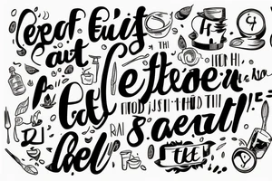 must include the quote: eat, sleep, chi, repeat. resturant. to represent the job as the food runner. tattoo idea