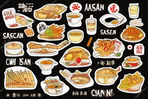 pan asian street food resturant. food runner. to include the quote: eat, sleep, chi, repeat. tattoo idea