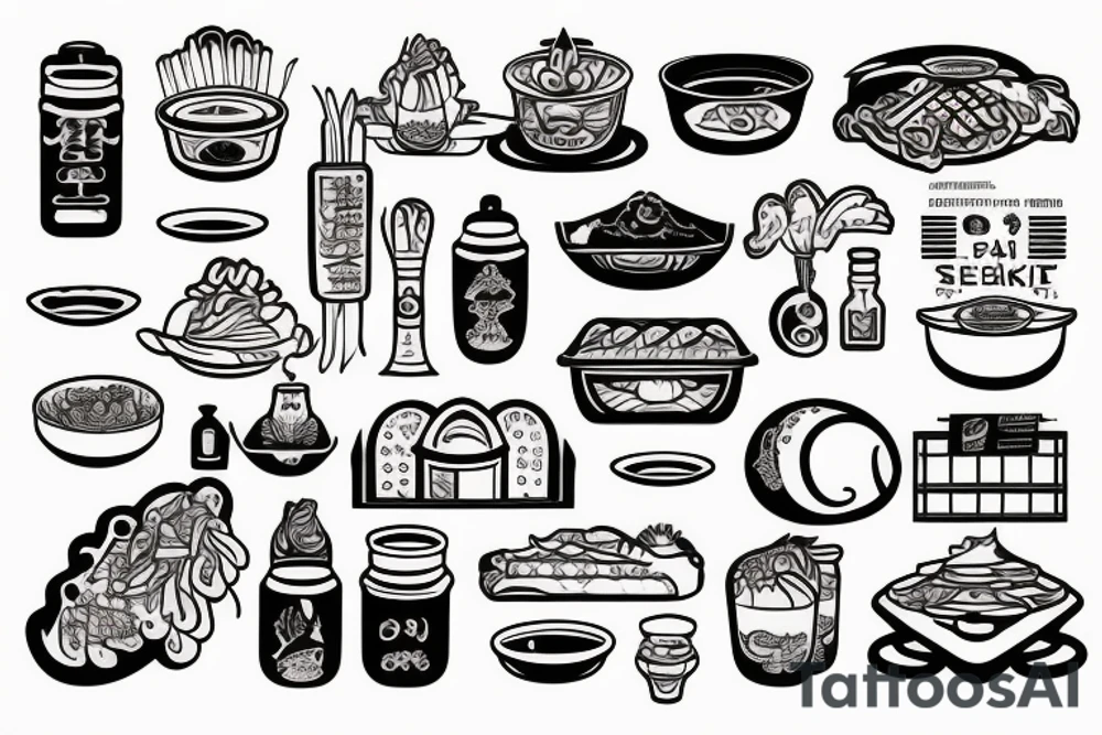 pan asian street food resturant. food runner. eat, sleep, chi, repeat. tattoo idea