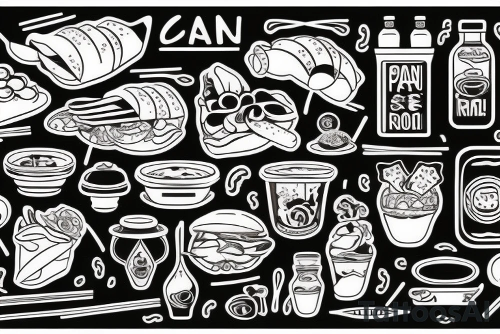 pan asian street food resturant. food runner. eat, sleep, chi, repeat. tattoo idea