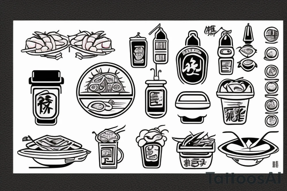 pan asian street food resturant. food runner. eat, sleep, chi, repeat. tattoo idea