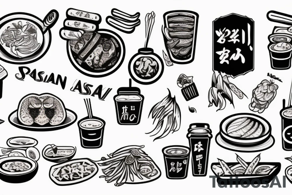 pan asian street food resturant. food runner. eat, sleep, chi, repeat. tattoo idea