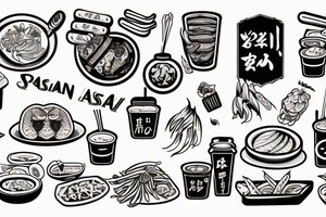 pan asian street food resturant. food runner. eat, sleep, chi, repeat. tattoo idea
