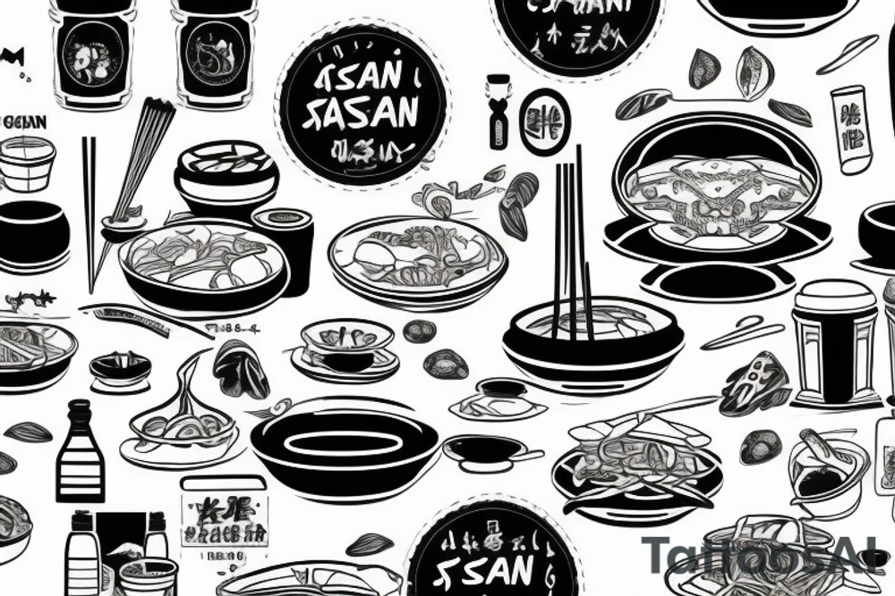 pan asian street food resturant. food runner. eat, sleep, chi, repeat. tattoo idea