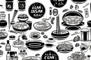 pan asian street food resturant. food runner. eat, sleep, chi, repeat. tattoo idea
