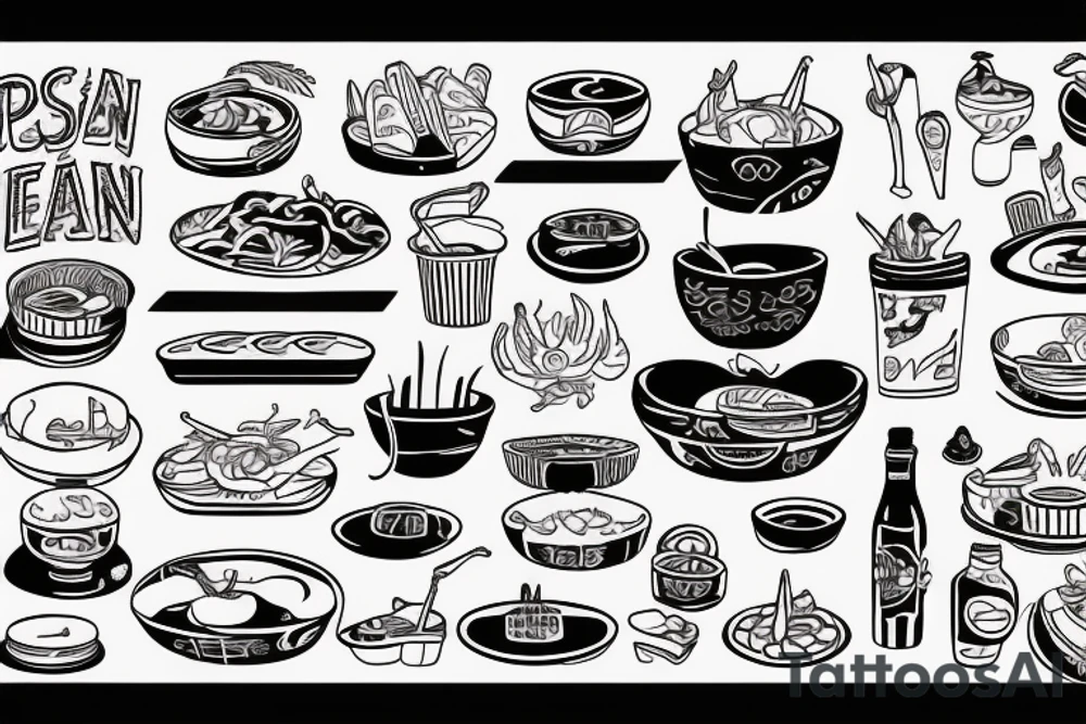 pan asian street food resturant. food runner. eat, sleep, chi, repeat. tattoo idea