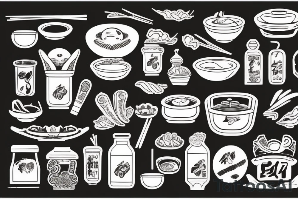 pan asian street food resturant. food runner. eat, sleep, chi, repeat. tattoo idea